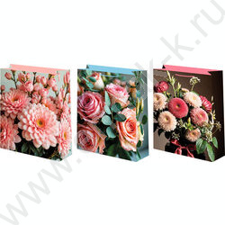 Пакет подарочный бумажный 26*32см Женский микс NEW | Фото 1