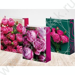 Пакет подарочный бумажный 26*32см Женский микс NEW | Фото 2