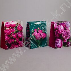 Пакет подарочный бумажный 26*32см Женский микс NEW | Фото 3