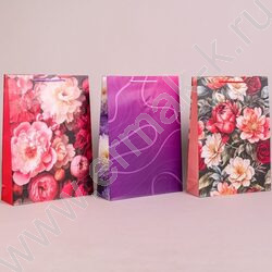 Пакет подарочный бумажный 33*45см Женский микс NEW | Фото 2