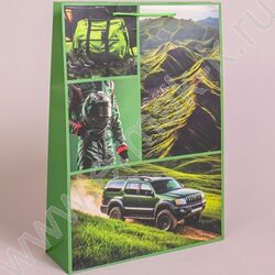 Пакет подарочный бумажный 33*45см Мужской микс NEW | Фото 3