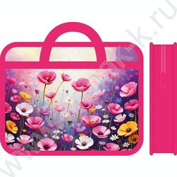 Папка д/тетрадей А4 пластик с ручками Цветы NEW | Фото 1