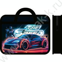 Папка д/тетрадей А4 пластик с ручками, широкая Неоновый авто NEW | Фото 1