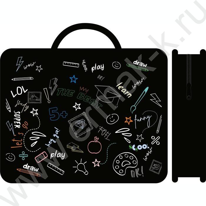 Папка д/тетрадей А4 пластик с ручками Клёвая школа | Фото 1