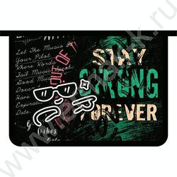 Папка д/тетрадей А4 пластик молния сверху Stay strong NEW | Фото 1