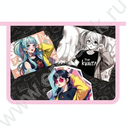 Папка д/тетрадей А4 пластик молния сверху Девочки аниме NEW | Фото 1