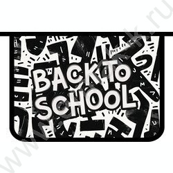Папка д/тетрадей А4 пластик молния сверху, печать на картоне Back to school NEW | Фото 1