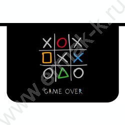 Папка д/тетрадей А4 пластик молния сверху, печать на картоне Game over NEW | Фото 1