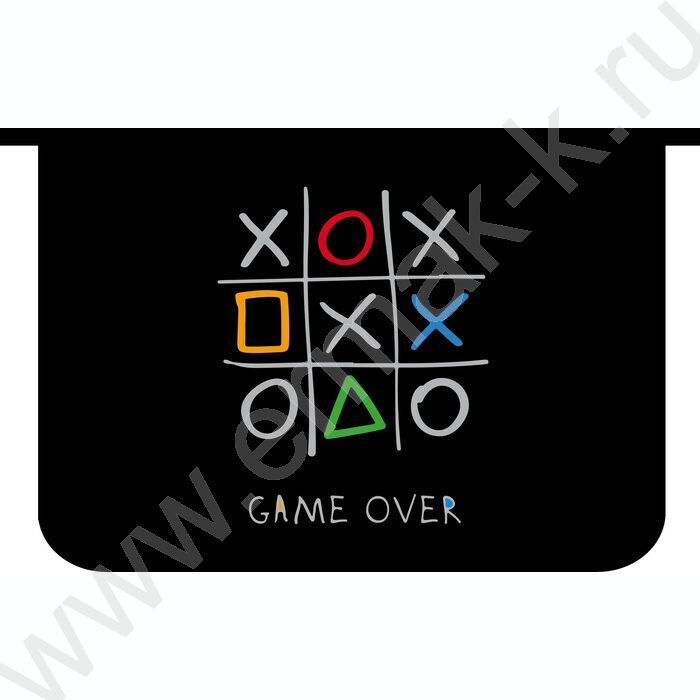 Папка д/тетрадей А4 пластик молния сверху, печать на картоне Game over NEW | Фото 1
