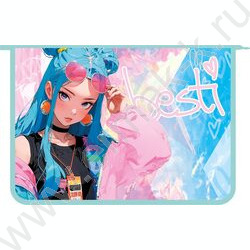 Папка д/труда А4 пластик молния сверху, широкая Современная девушка NEW | Фото 1