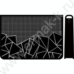 Папка д/труда А4 пластик молния сверху с дизайном Черная геометрия NEW | Фото 1