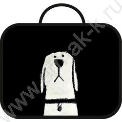 Папка школьника А4 ткань, широкая, с ручками+твердое дно "Белый пёсик" NEW | Фото 1