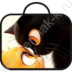 Папка школьника А4 ткань, широкая, с ручками+твердое дно "Два кота" NEW | Фото 1