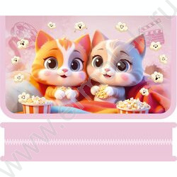 Пенал б/наполн. 1молния 190*115мм Котики /большой NEW | Фото 1