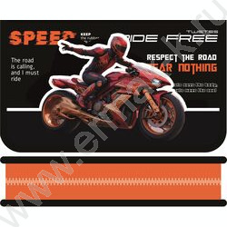 Пенал б/наполн. 1молния 190*115мм Красный гонщик /большой NEW | Фото 1