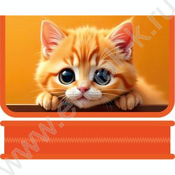 Пенал б/наполн. 1молния 190*115мм Рыжий котёнок /большой NEW | Фото 1