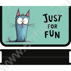 Пенал б/наполн. 1молния 190*115мм Забавный кот /большой с откидной планкой NEW | Фото 1