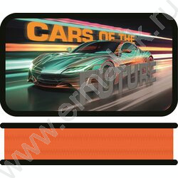 Пенал б/наполн. 2молнии 190*105мм Машина будущего /большой, тканевый торец NEW | Фото 1