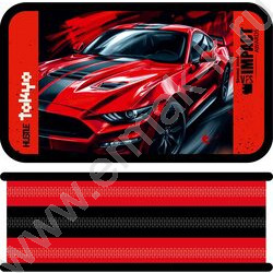 Пенал б/наполн. 3молнии 190*105мм Красная машина /большой, тканевый торец NEW | Фото 1