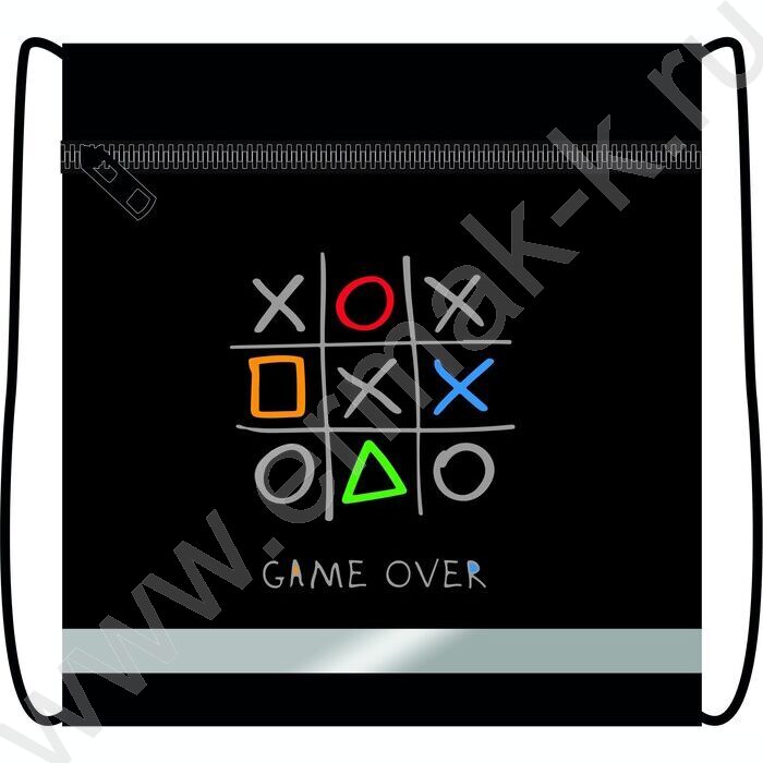 Сумка д/обуви 420*340 с карманом, светоотражающая полоса, на молнии "Game over" NEW | Фото 1