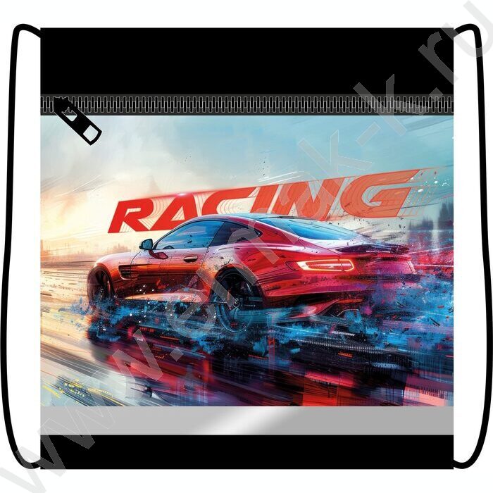 Сумка д/обуви 420*340 с карманом, светоотражающая полоса, на молнии "Racing" NEW | Фото 1