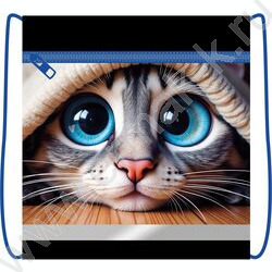 Сумка д/обуви 420*340 с карманом, светоотражающая полоса, на молнии "Голубоглазый кот" NEW | Фото 1