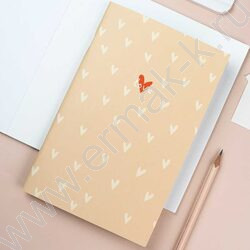 Блокнот  32л 120*185 "Сердечки на бежевом" /мат.лам./клетка NEW | Фото 7