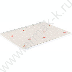 Блокнот  48л А5 спираль "Сердечки на бежевом" клетка/мат.лам. NEW | Фото 2