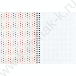 Блокнот  48л А5 спираль "Сердечки на сером" клетка/мат.лам. NEW | Фото 3