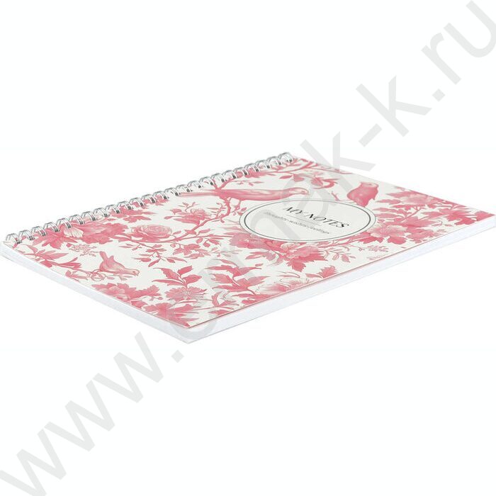 Блокнот  48л А5 спираль "Розовые птицы" клетка/мат.лам. | Фото 2
