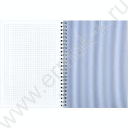 Блокнот  48л А5 спираль "Синие хризантемы" клетка/мат.лам. NEW | Фото 4