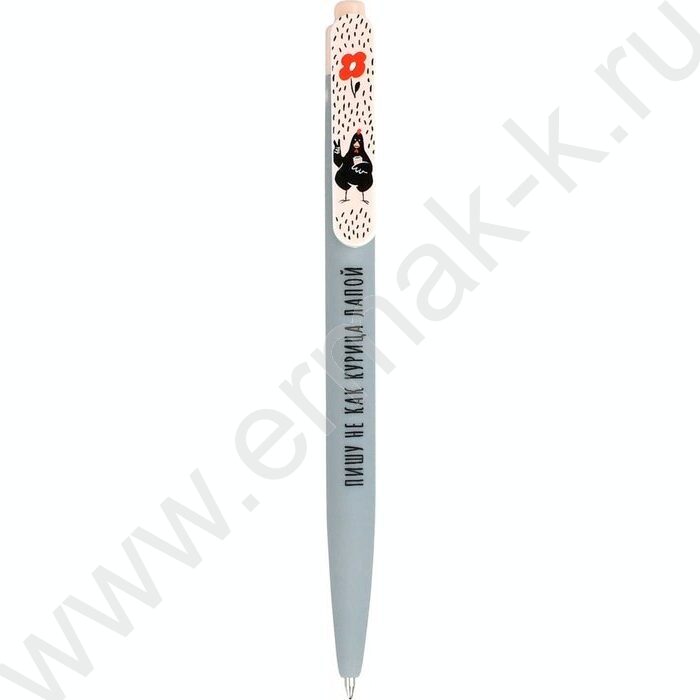 Ручка шар авт 0,7мм синяя Стильные курочки /софт-тач/ассорти/ | Фото 2