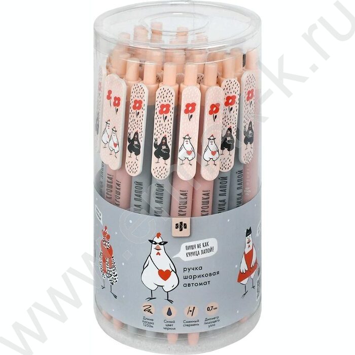 Ручка шар авт 0,7мм синяя Стильные курочки /софт-тач/ассорти/ | Фото 6
