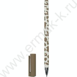 Ручка шар 0,5мм синяя Леопард бежевый /софт-тач/ | Фото 1