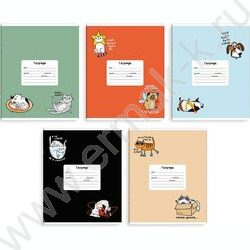 Тетрадь  18л клетка "Смешные питомцы" /выборочный  УФ-лак/ ассорти NEW | Фото 1