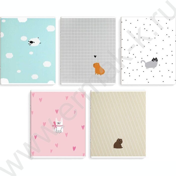 Тетрадь  48л клетка "Милые зверушки" /мат.лам/ ассорти | Фото 1