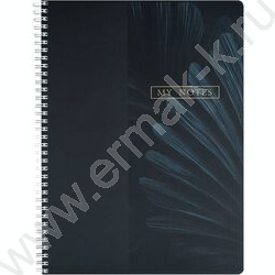 Тетрадь  96л А4 клетка/спираль "Нуарные листья" /мат.лам./ NEW | Фото 1