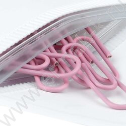 Скрепки 28мм / 40шт розовые "Белый котик" /ПВХ-пакет с многоразовой струнной застёжкой (зип-лок) NEW | Фото 4