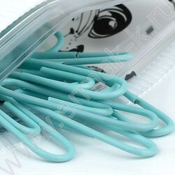 Скрепки 28мм / 40шт мятные "Котёнок в коробке" /ПВХ-пакет с многоразовой струнной застёжкой (зип NEW | Фото 4