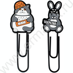 Закладка-скрепка "Звери в шапочках"  /набор 2шт  /ассорти NEW | Фото 2