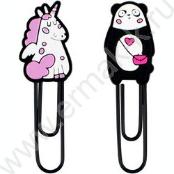 Закладка-скрепка "Панда и единорог"  /набор 2шт  /ассорти NEW | Фото 2