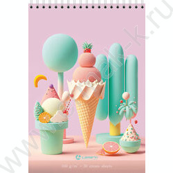 Скетчбук  30л А5 спираль сверху "Воздушная нежность" /твердая подложка, кремовая бумага  160г/кв NEW | Фото 1