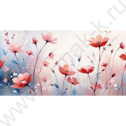 Конверт д/денег  85*165мм "Холст,цветы" NEW | Фото 1