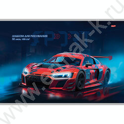 Альбом д/рисования 32л "Спортивные автомобили-5" ассорти NEW | Фото 2