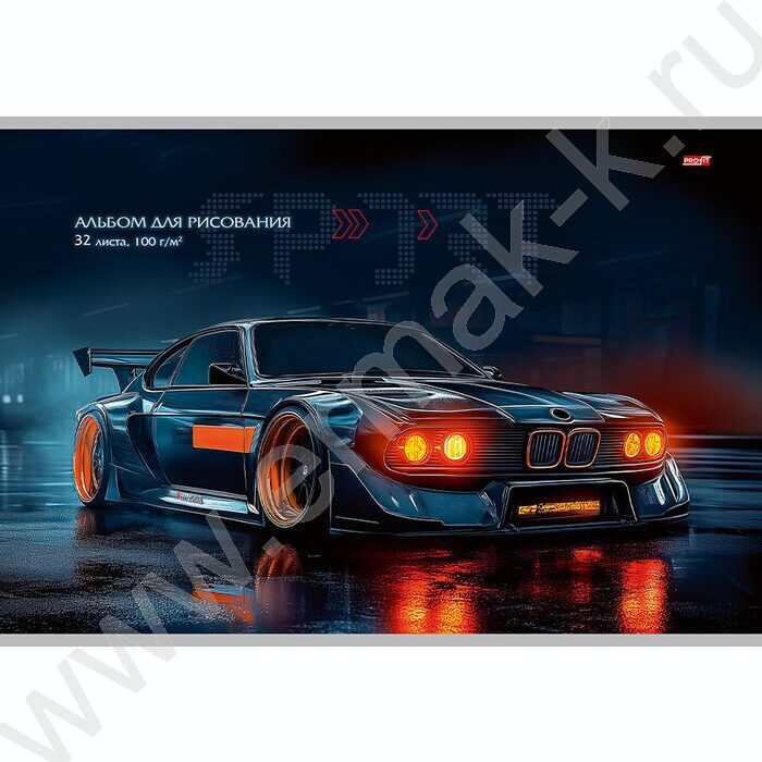 Альбом д/рисования 32л "Спортивные автомобили-5" ассорти | Фото 3