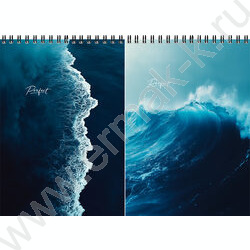 Блокнот  80л А5 спираль "Синее море-1" ассорти NEW | Фото 1