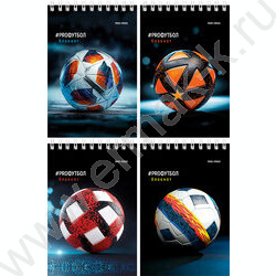 Блокнот  40л А6 спираль "Разные футбольные мячи-5" ассорти NEW | Фото 1