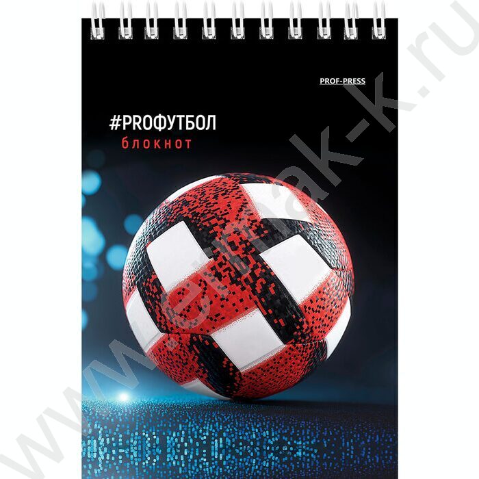 Блокнот  40л А6 спираль "Разные футбольные мячи-5" ассорти | Фото 3