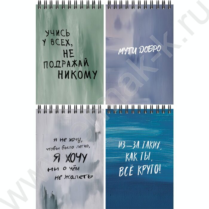 Блокнот  40л А6 спираль "Фразы" ассорти | Фото 1
