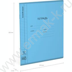 Тетрадь  12л клетка с пластиковой обложкой "Классика CoverPrо Vivid" /синий NEW | Фото 3